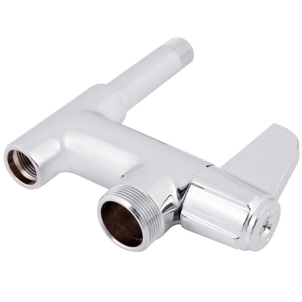 A silver Equip by T&S add-on faucet with no nozzles.