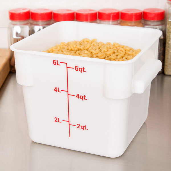 6 Qt. White Square Food Storage Container