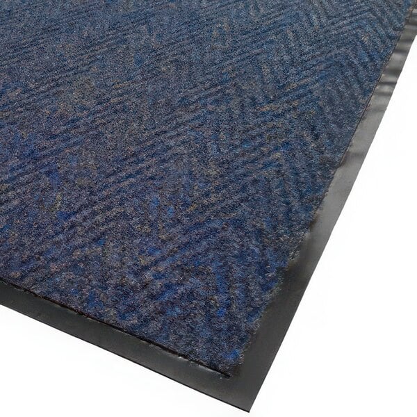 A blue Cactus Mat roll with a black border and herringbone pattern.