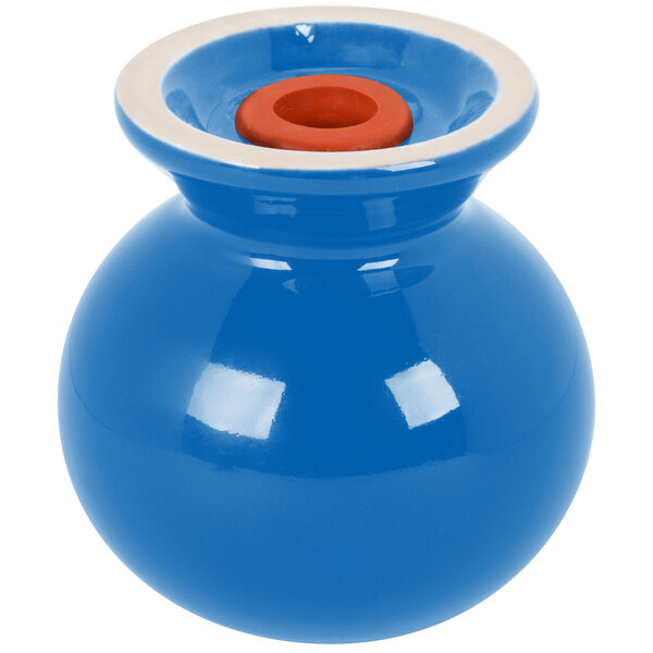 A blue and white Fiesta salt and pepper shaker set.