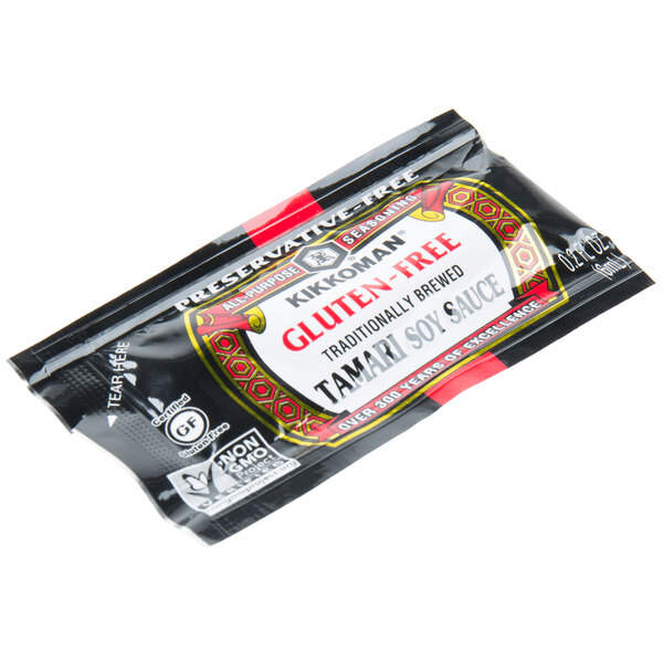 thumbnail image 2 of Kikkoman Gluten-Free Tamari Soy Sauce Packets - 200 Count Preservative-Free 6ml Portions 2 of 14