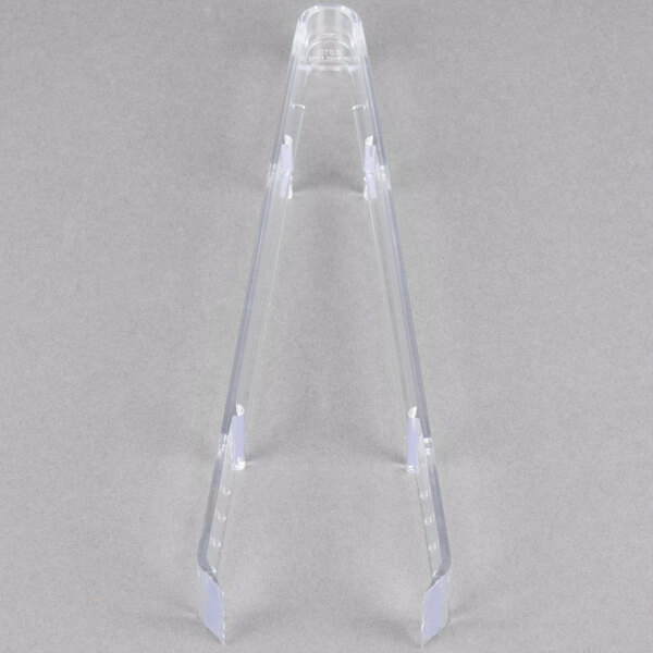 Clear plastic tongs.