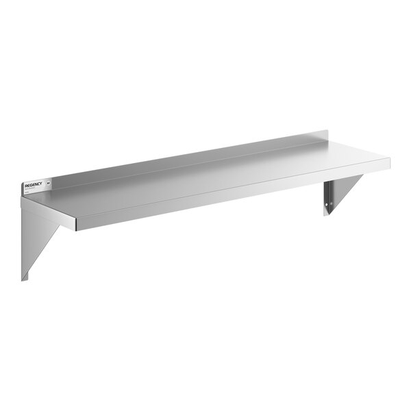 Regency 16 Gauge Stainless Steel 12" x 48" Heavy Duty Solid Wall Shelf