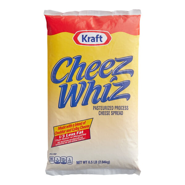 Kraft CHEEZ WHIZ Cheese Spread Pouch 6.5 lb. - 6/Case