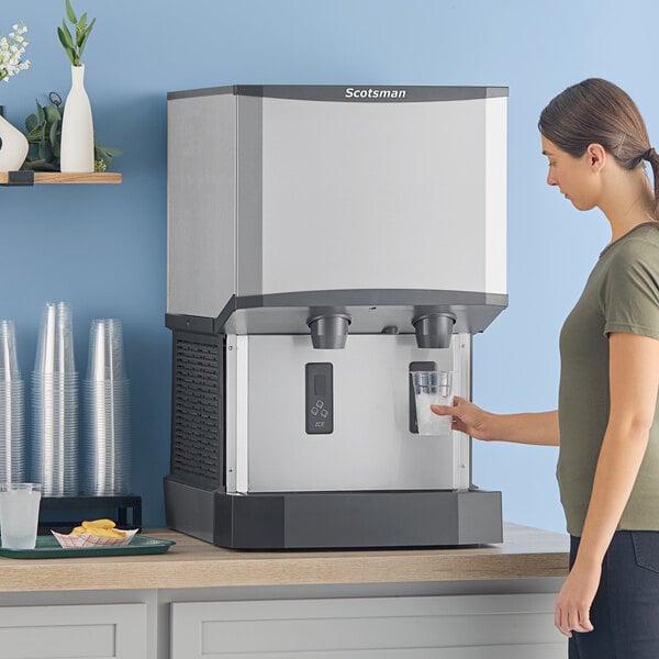 Scotsman HID525A-1 Meridian® Countertop Air Cooled Ice Machine and Water Dispenser - 25 lb. Bin Storage