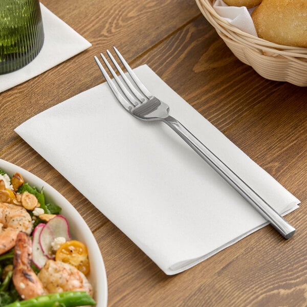 Choice 14" x 14" White Linen-Feel Flat-Packed Dinner Napkin - 1,000/Case