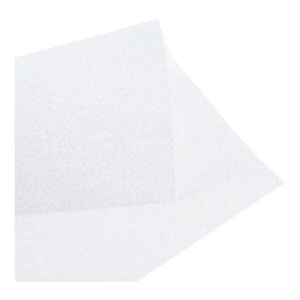 Two overlapping sheets of semi-translucent white paper on a plain background.