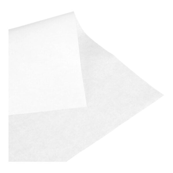 A sheet of semi-translucent white paper with one corner slightly lifted.
