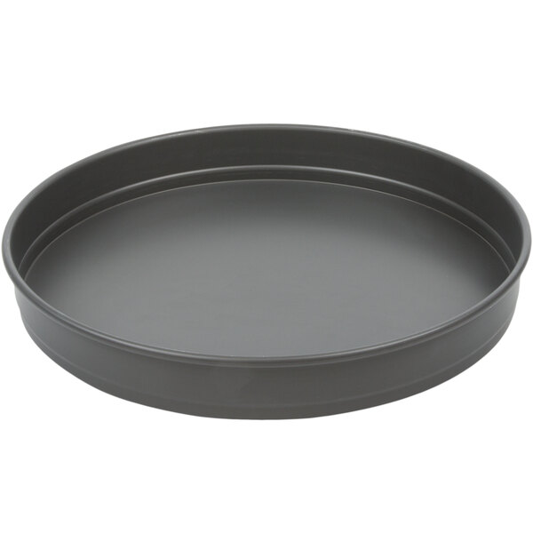 An American Metalcraft round black hard coat anodized aluminum cake pan.
