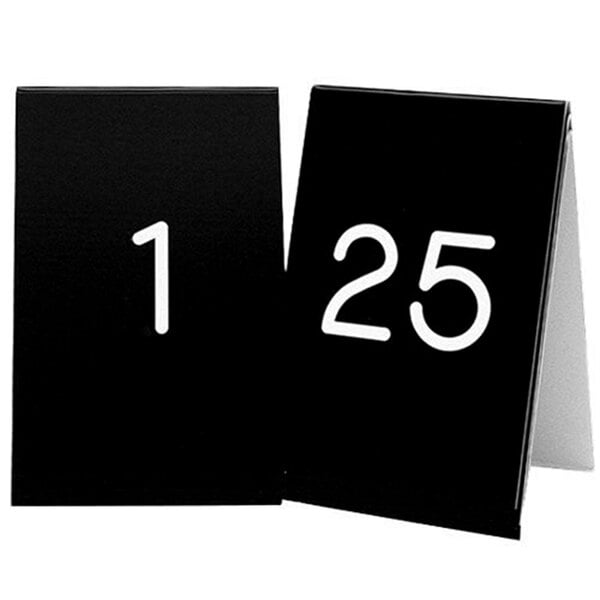 Cal Mil 271A 2 3 1 2 x 5 Black Engraved Number Table Tents 1 to 25