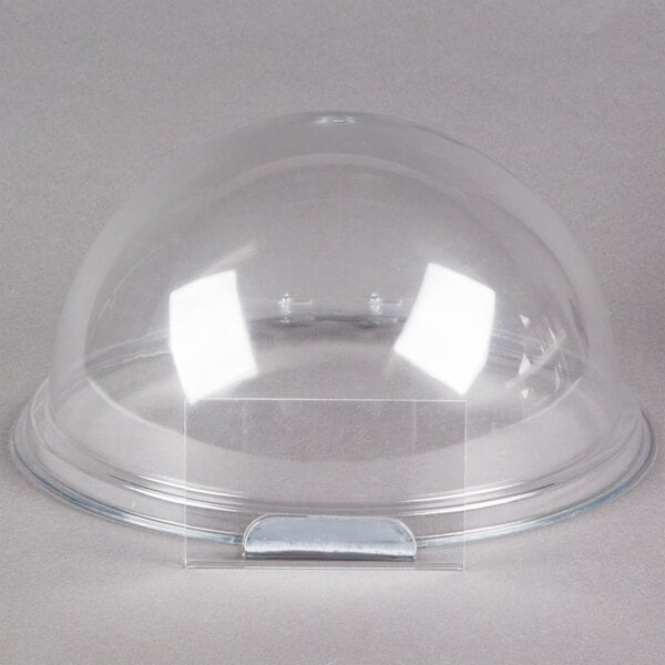A clear plastic dome with a clear plastic cover.