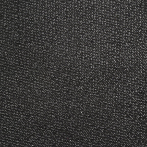 A close up of a black melamine bowl with a cloth texture.