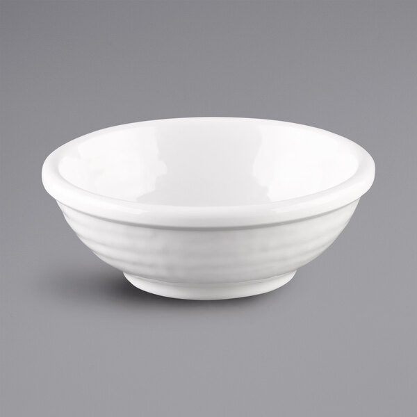 A white Elite Global Solutions melamine ramekin.