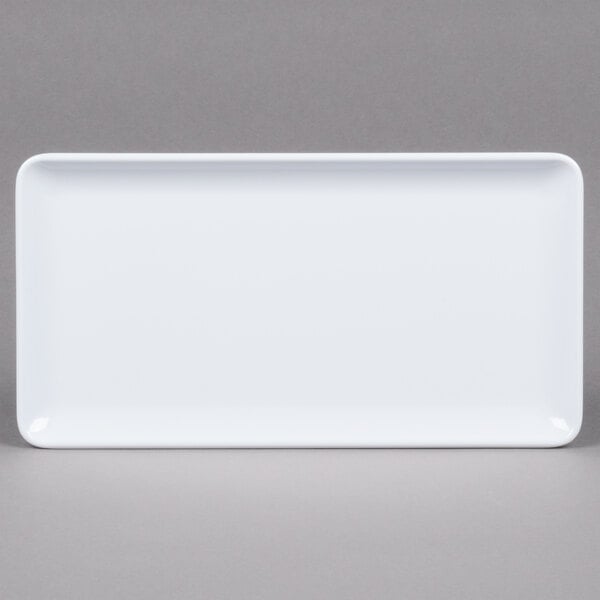 A white rectangular platter.