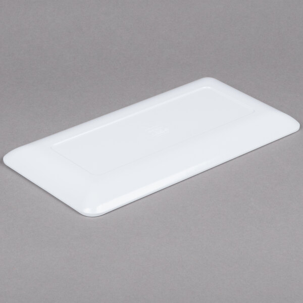 A white rectangular GET Melamine platter.