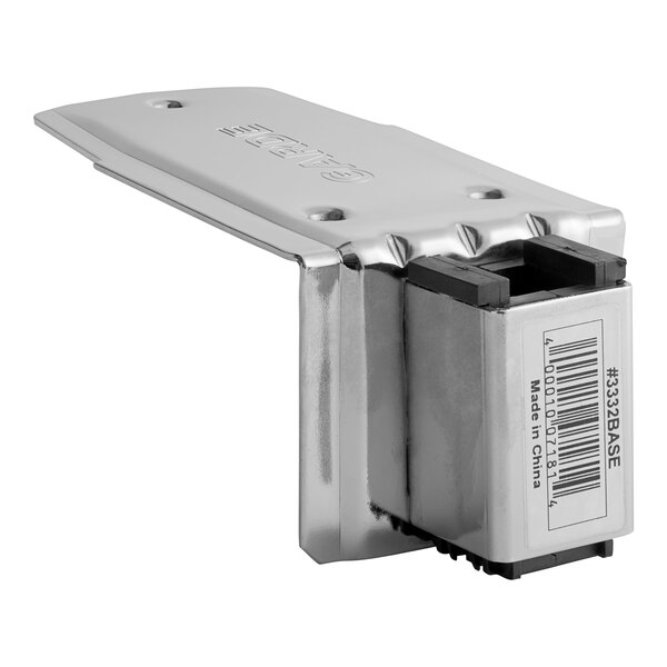 A metal base plate for a standard duty can opener.