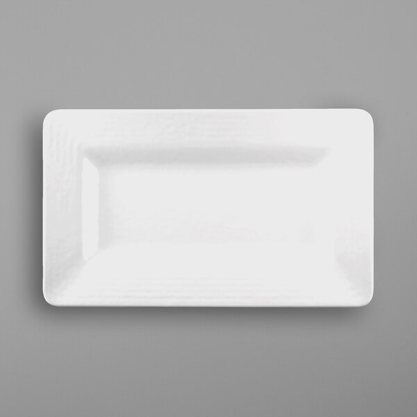 A white rectangular Elite Global Solutions melamine tray.