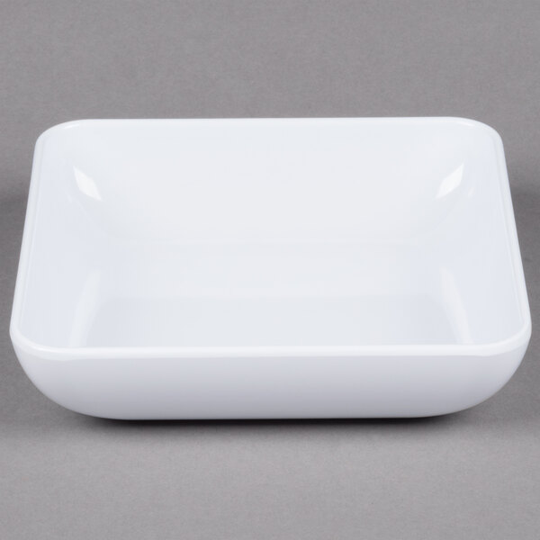 A white square GET Midtown melamine bowl.