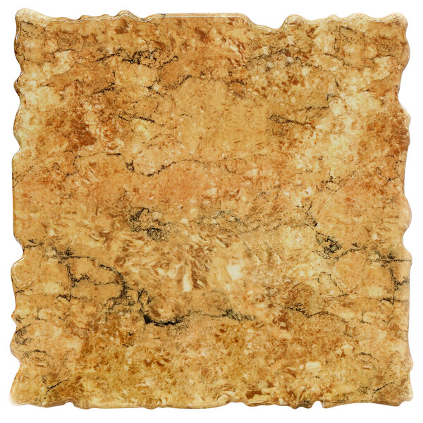 An Elite Global Solutions rustic granite melamine tray with a crack in it.