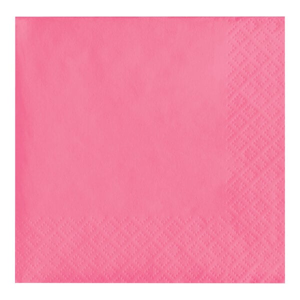 A pink paper napkin with a diamond pattern.