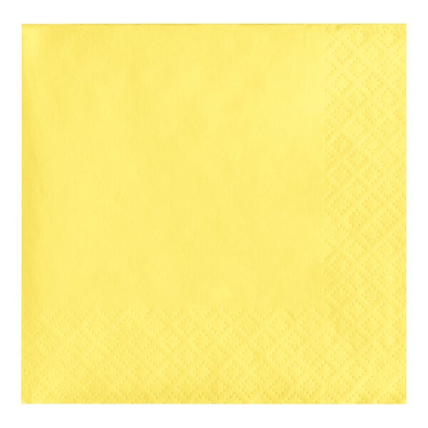 A yellow napkin with a diamond pattern.