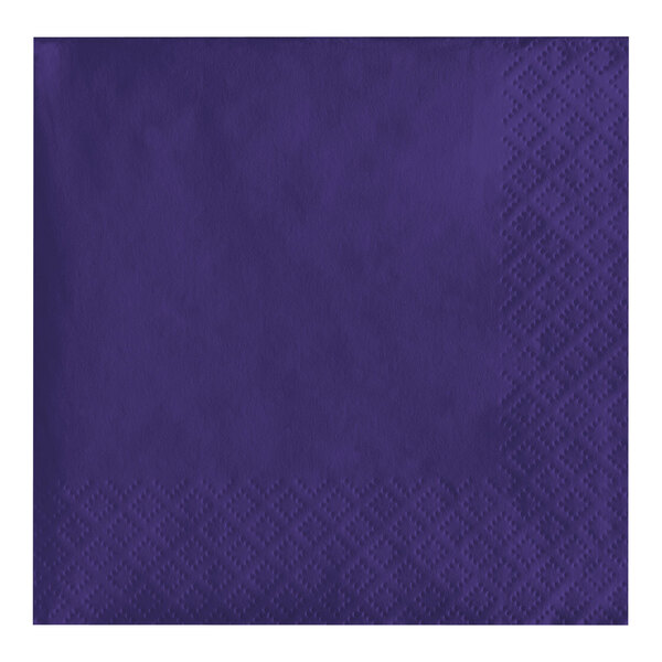 A purple paper napkin with a diamond pattern.