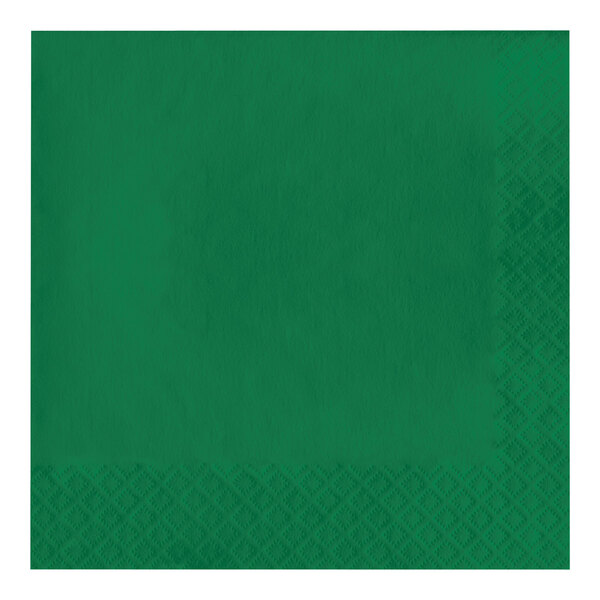 Creative Converting 58112B Emerald Green 3-Ply 1/4 Fold Luncheon Napkin - 500/Case