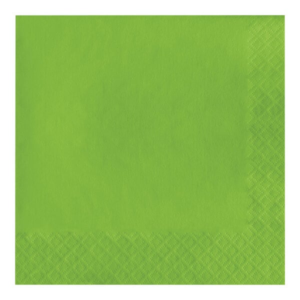 Creative Converting 583123B Fresh Lime Green 3-Ply 1/4 Fold Luncheon Napkin - 500/Case
