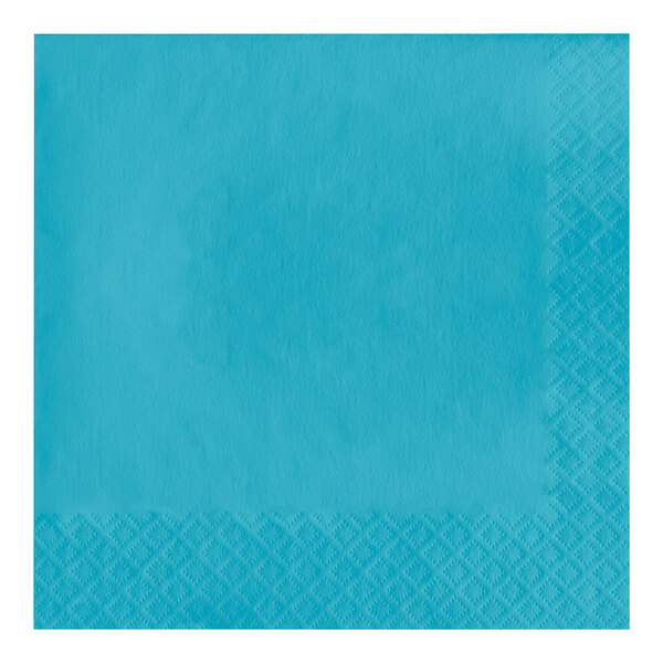 A Bermuda Blue paper napkin with a diamond pattern.