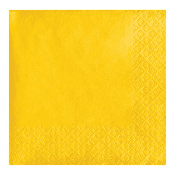 A School Bus Yellow paper napkin with a diamond pattern.