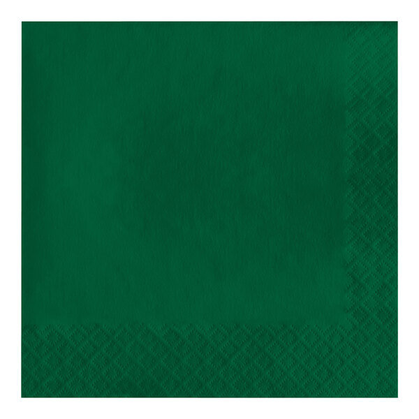 A dark green 2-ply luncheon napkin with a square design.