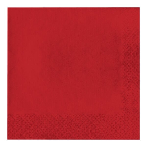Creative Converting 661031B Classic Red 2-Ply 1/4 Fold Luncheon Napkin - 600/Case