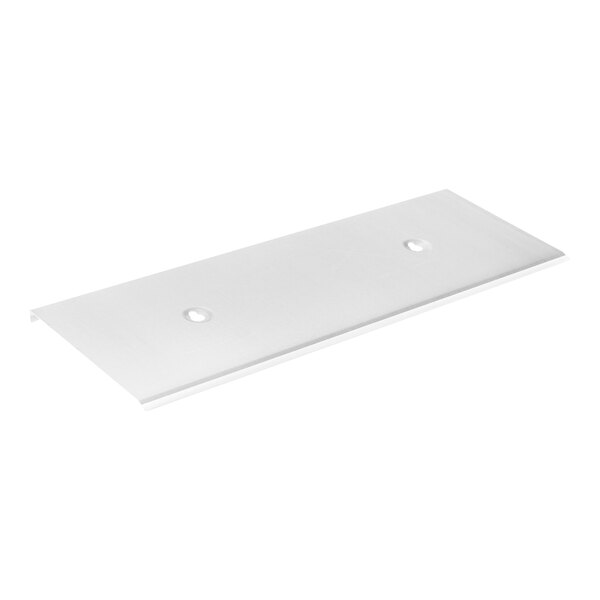 A rectangular frost shield with two holes, designed for Master-Bilt DD-26 and DD-26CG ice cream dipping cabinets.