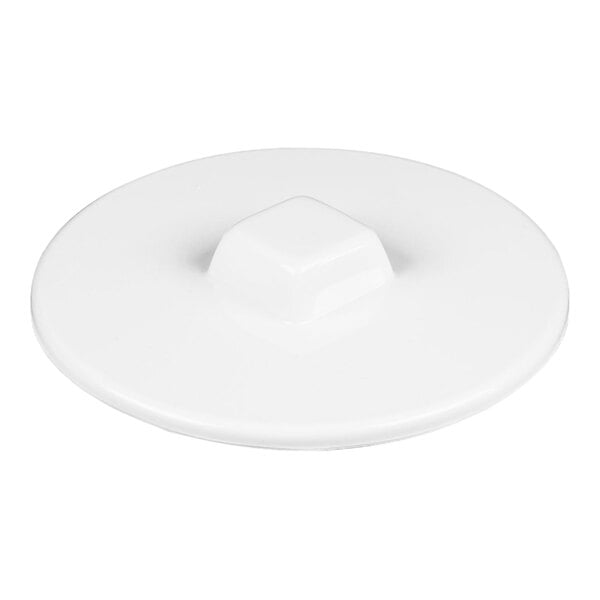 A white, round can holder lid designed for DD-26 Series ice cream dipping cabinets.