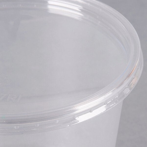 Choice 32 oz. Ultra Clear Recycled PET Plastic Round Deli Container and