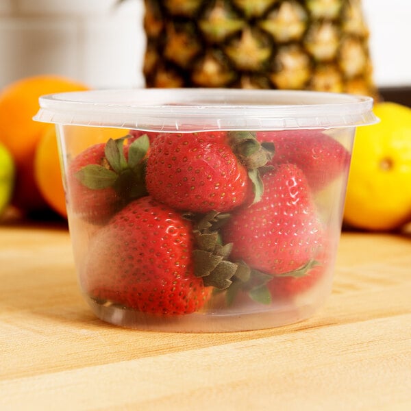 (240-Case) 8 oz Microwavable Clear Round Plastic Deli Food Container & Lid  Combo