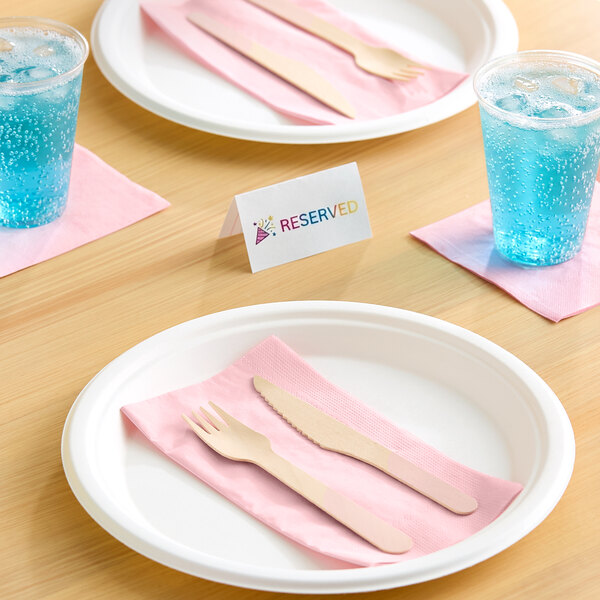 Choice 15" x 17" Pink Customizable 2-Ply Paper Dinner Napkin - 100/Pack