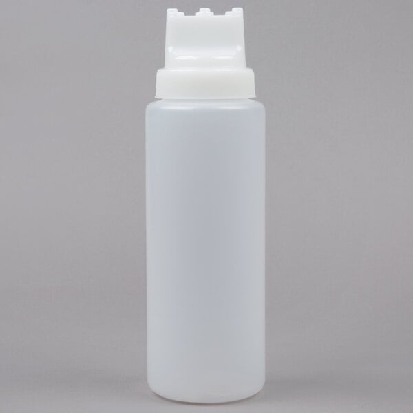 A white plastic Tablecraft SelecTop squeeze bottle with a white cap.