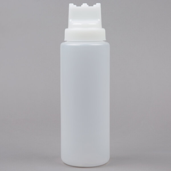 Tablecraft 3263C3 32 oz. SelecTop Wide Mouth Squeeze Bottle with 3 Tips - 12/Pack
