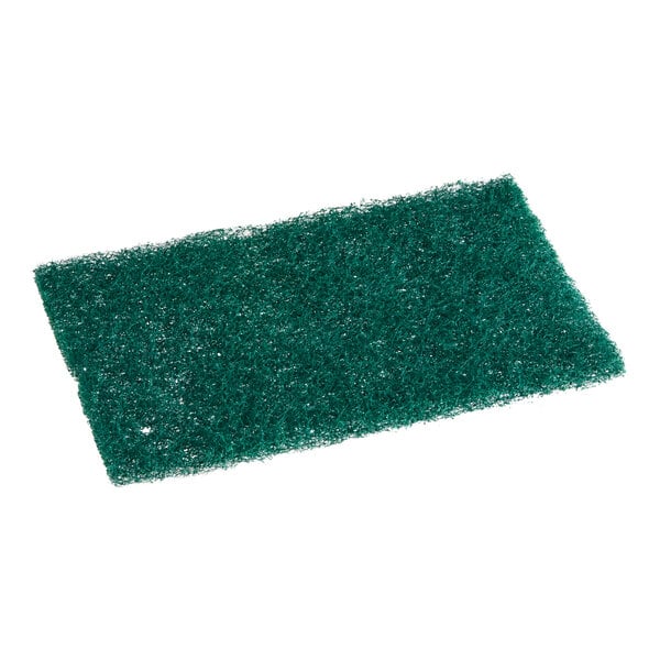 A rectangular green heavy-duty scouring pad.