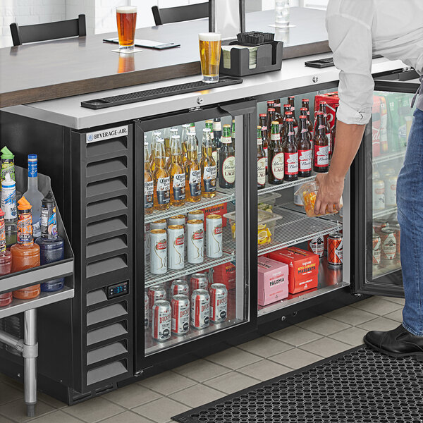 Small Triple Solid Door Beer Beverage And Cool Drinks Back Bar