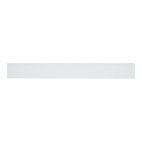 A single, narrow strip of white, textured material displayed against a plain background.
