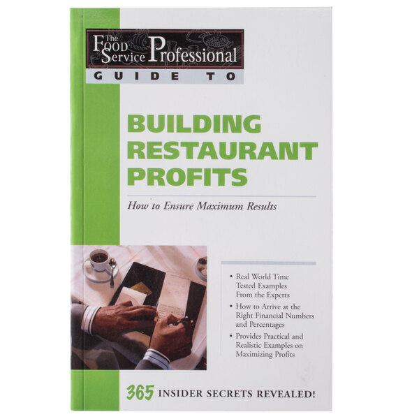 The book cover for "Building Restaurant Profits" on a counter.
