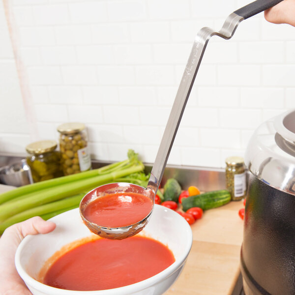 Vollrath Jacob S Pride 3 Oz One Piece Stainless Steel Ladle With Ergo Grip Black Kool Touch Handle