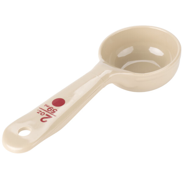 Carlisle 432406 Measure Misers 2 oz. Beige Short Handle Solid Portion