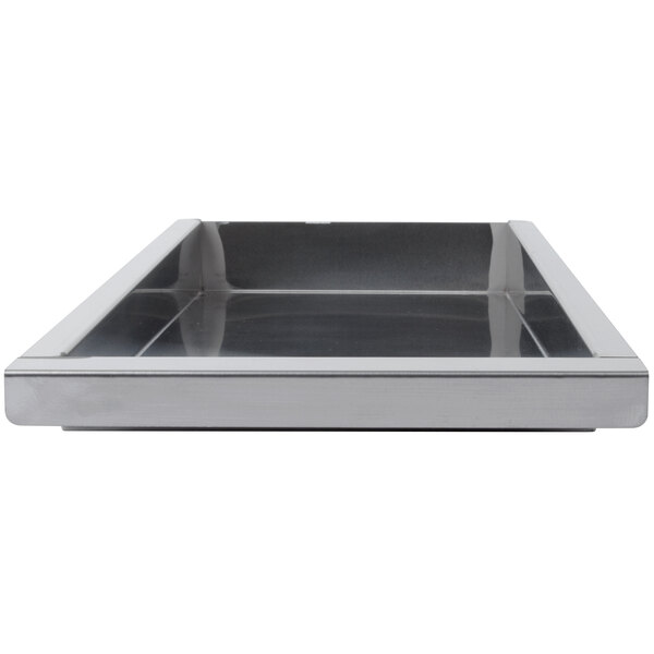 A silver rectangular grease tray.