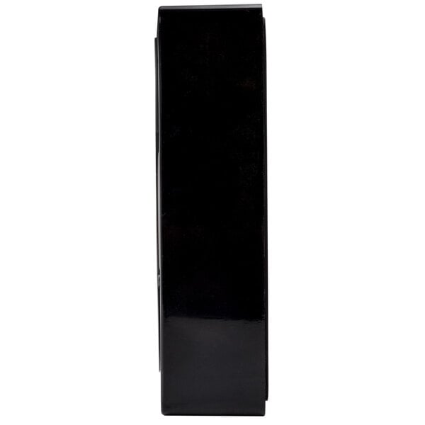 A black rectangular fan with a white background.