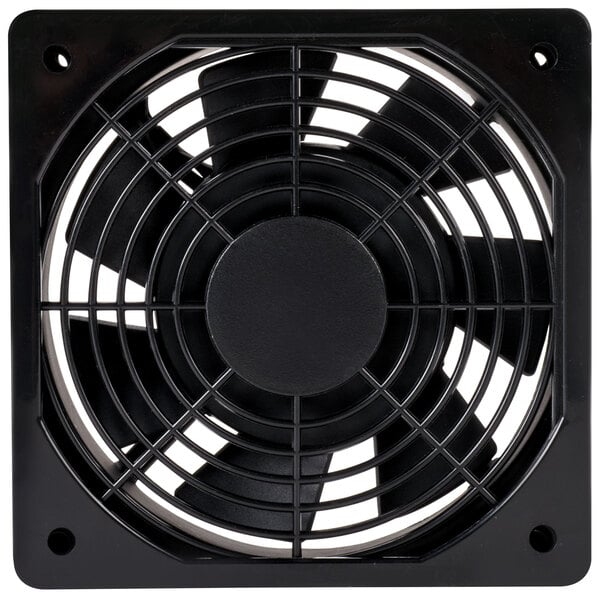 An Avantco black circular fan.