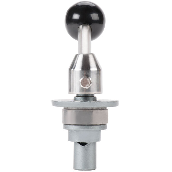 A close-up of the metal and black speed changing assembly ball.