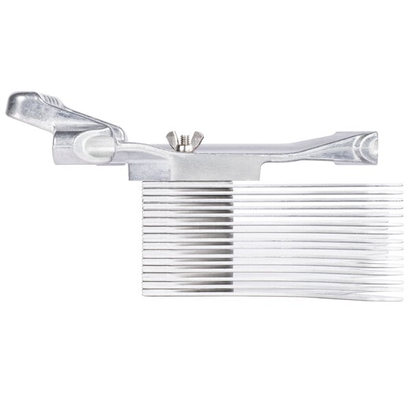 A close-up of a metal Vollrath Redco pusher head assembly.